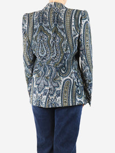 Maria De La Orden Blue corduroy paisley jacket - size UK 12