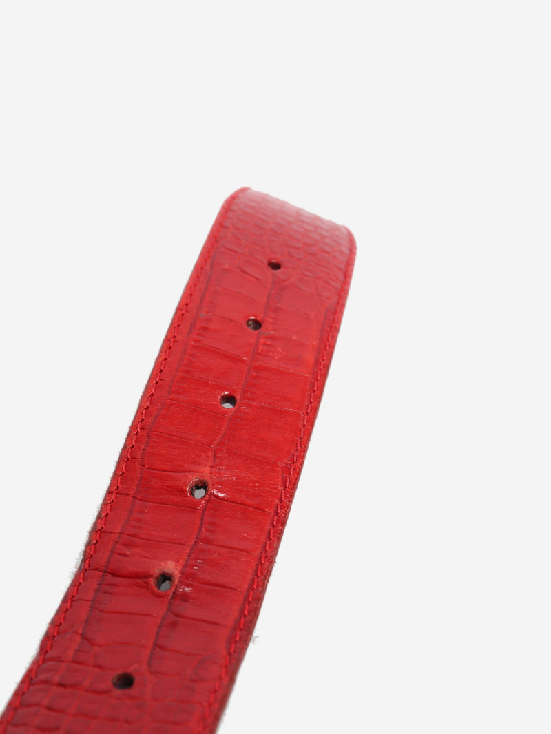 Red mock lizard belt strap Belts Elliot Rhodes 
