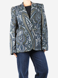 Blue corduroy paisley jacket - size UK 12 Coats & Jackets Maria De La Orden 