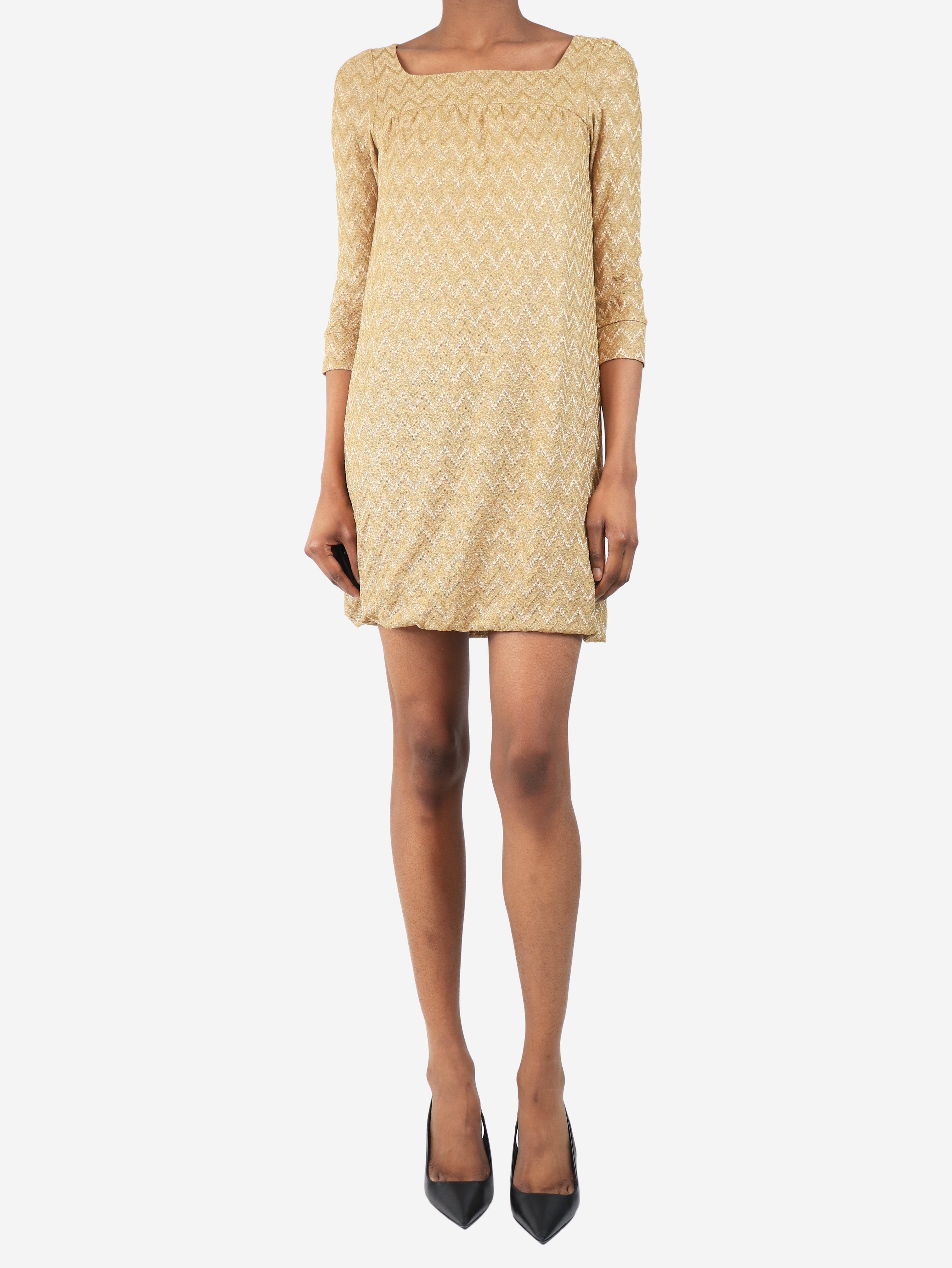 Gold lurex zig-zag mini dress - size XS Dresses Missoni 
