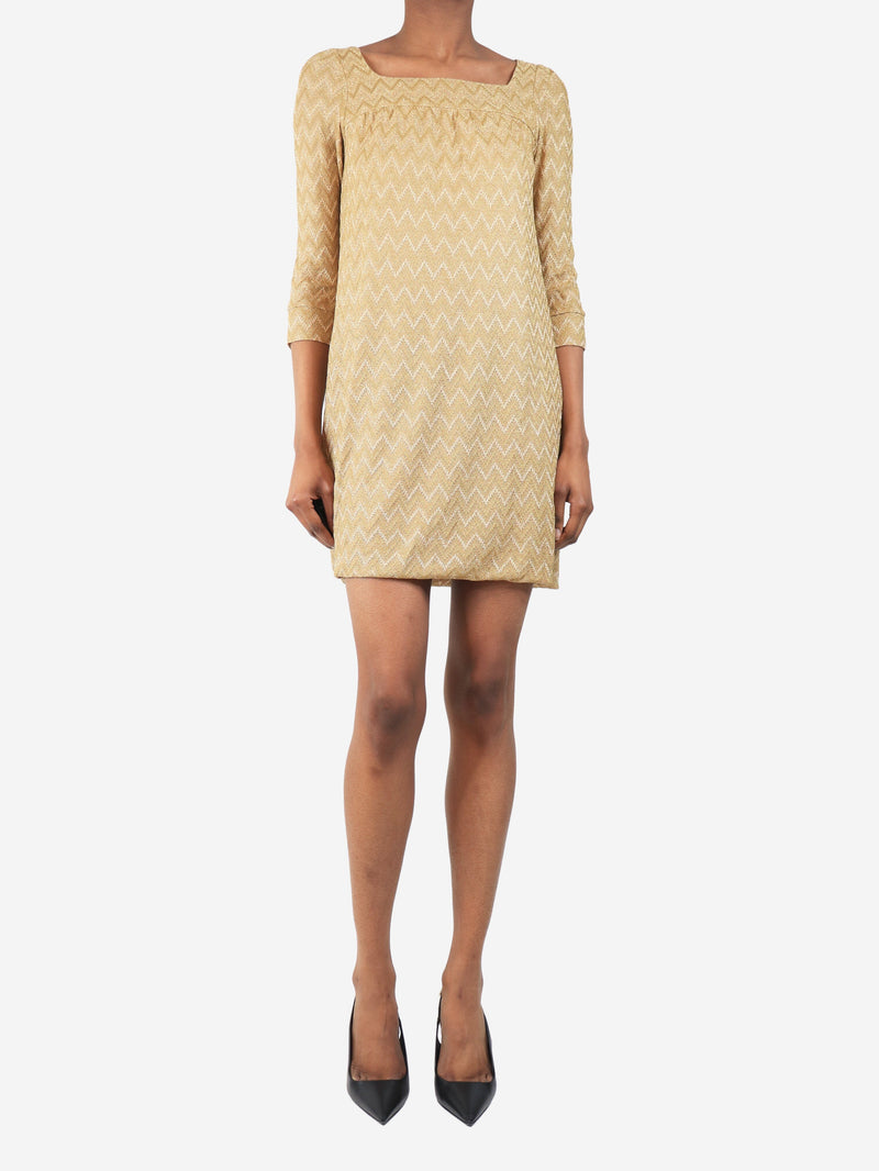 Gold lurex zig-zag mini dress - size XS Dresses Missoni 