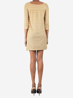 Gold lurex zig-zag mini dress - size XS Dresses Missoni 