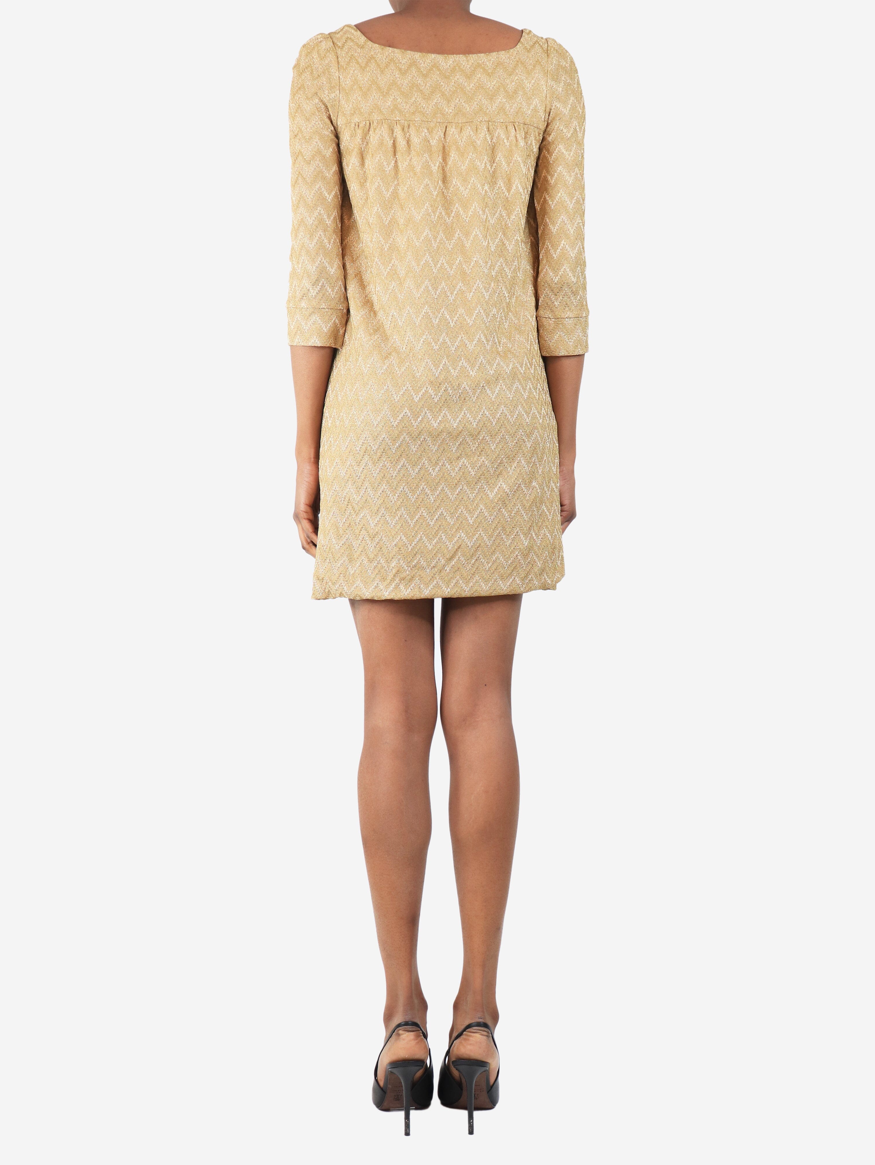 Gold lurex zig-zag mini dress - size XS Dresses Missoni 