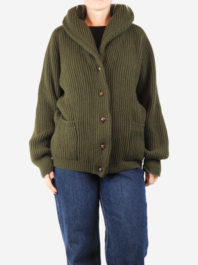 Green ribbed shawl cardigan - size XXL Knitwear Crimson 