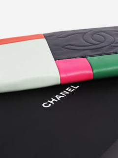 Multicolour 2015 colour-block leather laptop case Clutch bags Chanel 