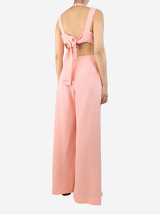 Emilia Wickstead Pink open-back jumpsuit - size UK 8