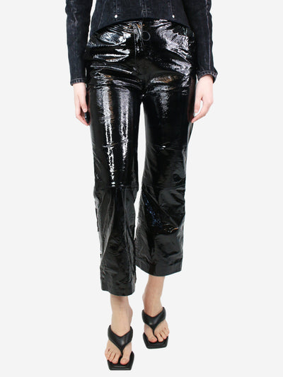 Black patent leather trousers - size UK 10 Trousers Off-White 