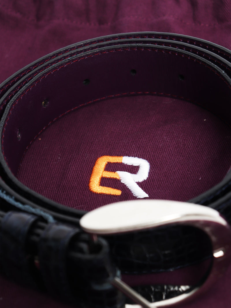 Navy mock lizard belt Belts Elliot Rhodes 