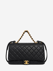 Black 2017 leather quilted flap shoulder bag Shoulder bags Chanel 