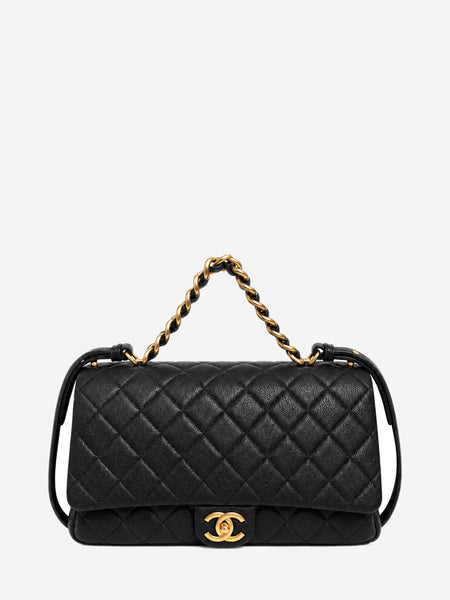Black 2017 leather quilted flap shoulder bag product image