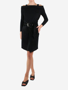 Isabel Marant Black belted suede skirt - size FR 36