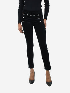 Veronica Beard Black velvet trousers with button detail - size W 26