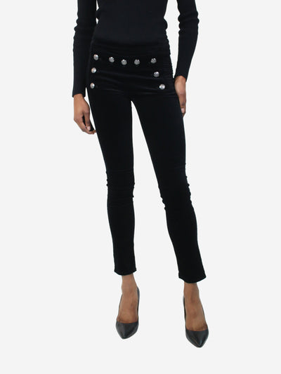 Black velvet trousers with button detail - size W 26 Trousers Veronica Beard 