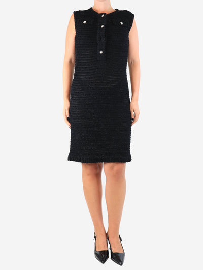 Black sleeveless button-front midi dress - size UK 12 Dresses Chanel 