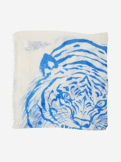 White and blue tiger scarf Scarves Horiyoshi the Third 