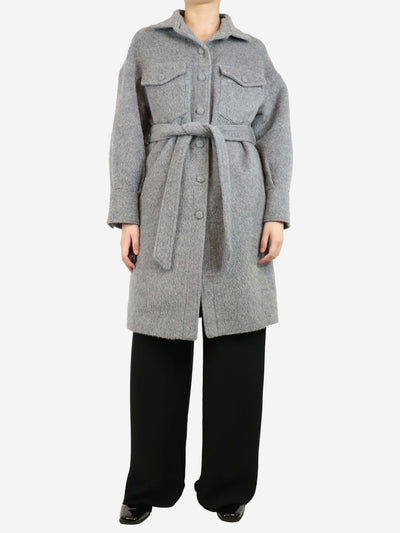 Grey belted alpaca coat - size S Coats & Jackets Jane & Tash 