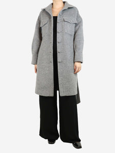 Jane & Tash Grey belted alpaca coat - size S