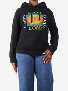 Gucci Black graphic logo hoodie - size M