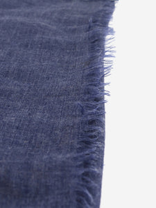 Brunello Cucinelli Dark blue fringed scarf