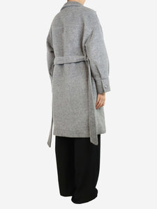 Jane & Tash Grey belted alpaca coat - size S