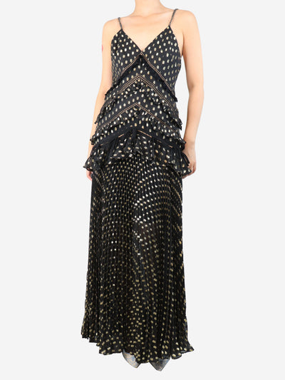 self-portrait Black metallic polka maxi dress - size UK 10 Dresses self-portrait 