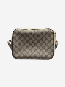 Gucci Brown Horsebit 1955 canvas and leather shoulder bag