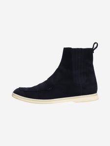 Loro Piana Navy suede Abbey walk boots - size EU 38