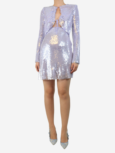 Lilac sequin mini dress - size UK 8 Dresses self-portrait 