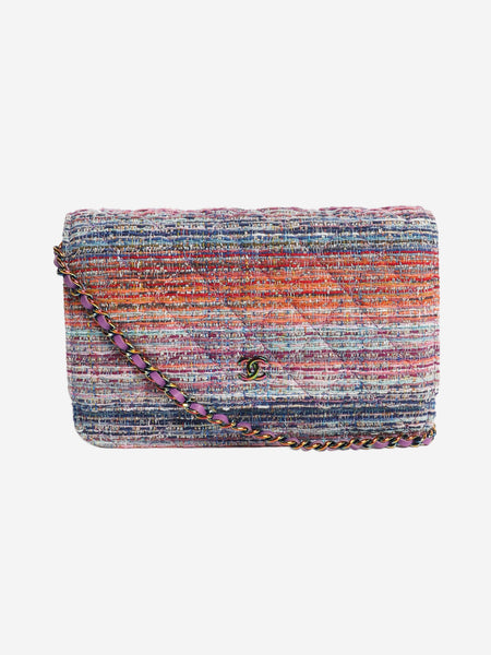 Multicolour 2019 diamond quilted tweed Wallet on Chain product image