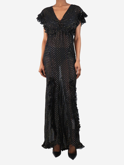 Black lurex sheer maxi dress - size XXS Dresses Rat & Boa 