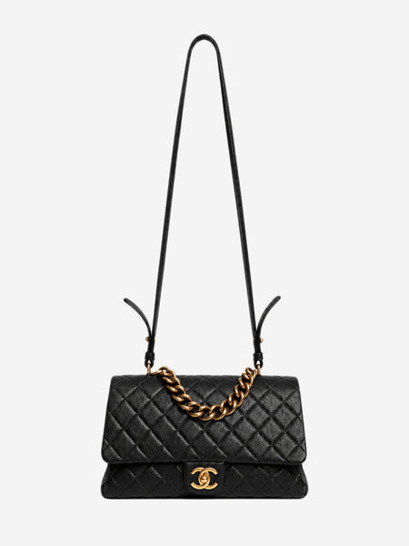 Black 2017 leather quilted flap shoulder bag alternate image