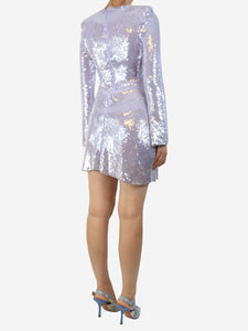 self-portrait Lilac sequin mini dress - size UK 8