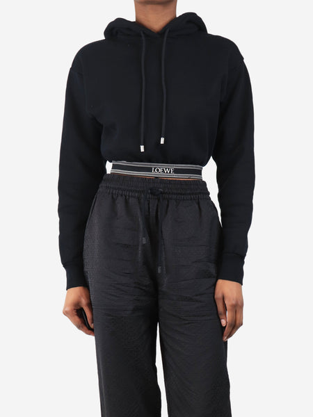 Black cropped logo hoodie - size XS product image