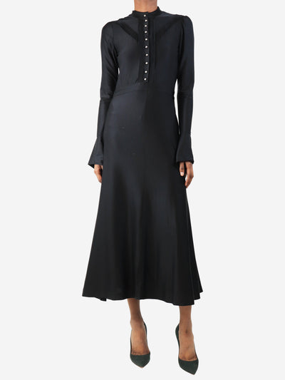 Black satin midi dress - size UK 8 Dresses Paco Rabanne 