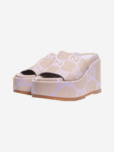 Gucci Lilac GG Monogram platform sandals - size EU 38