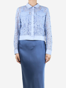 D. Exterior Blue lace blouse - size UK 12