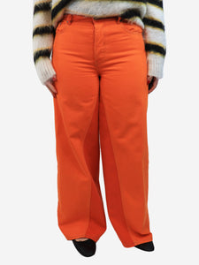 Ganni Orange Jozey wide-leg jeans - size UK 12