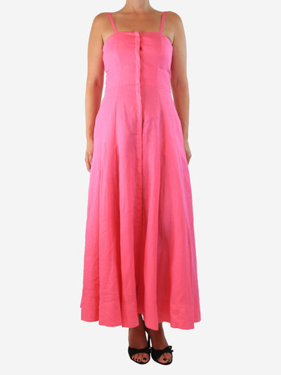 Pink linen button down maxi dress - size UK 8 Dresses Gabriela Hearst 