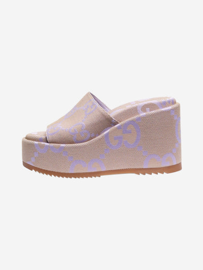 Lilac GG Monogram platform sandals - size EU 38 Flat Sandals Gucci 