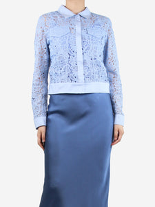 D. Exterior Blue lace blouse - size UK 12