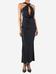 Khaite Black silk slip dress - size UK 6