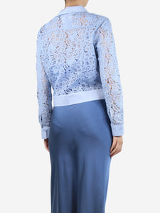 D. Exterior Blue lace blouse - size UK 12