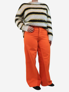 Ganni Orange Jozey wide-leg jeans - size UK 12