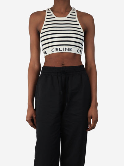 Cream stripe sports-bra - size XS Tops Celine 