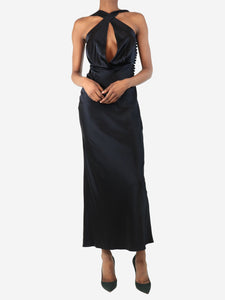 Khaite Black silk slip dress - size UK 6