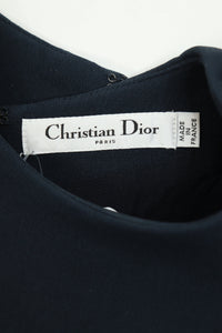 Christian Dior Blue 3/4 sleeve pleated mini dress - size UK 12