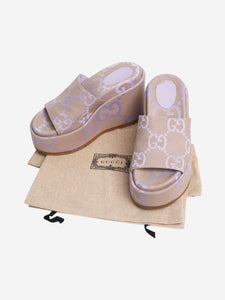 Gucci Lilac GG Monogram platform sandals - size EU 38