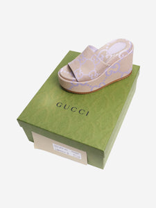 Gucci Lilac GG Monogram platform sandals - size EU 38