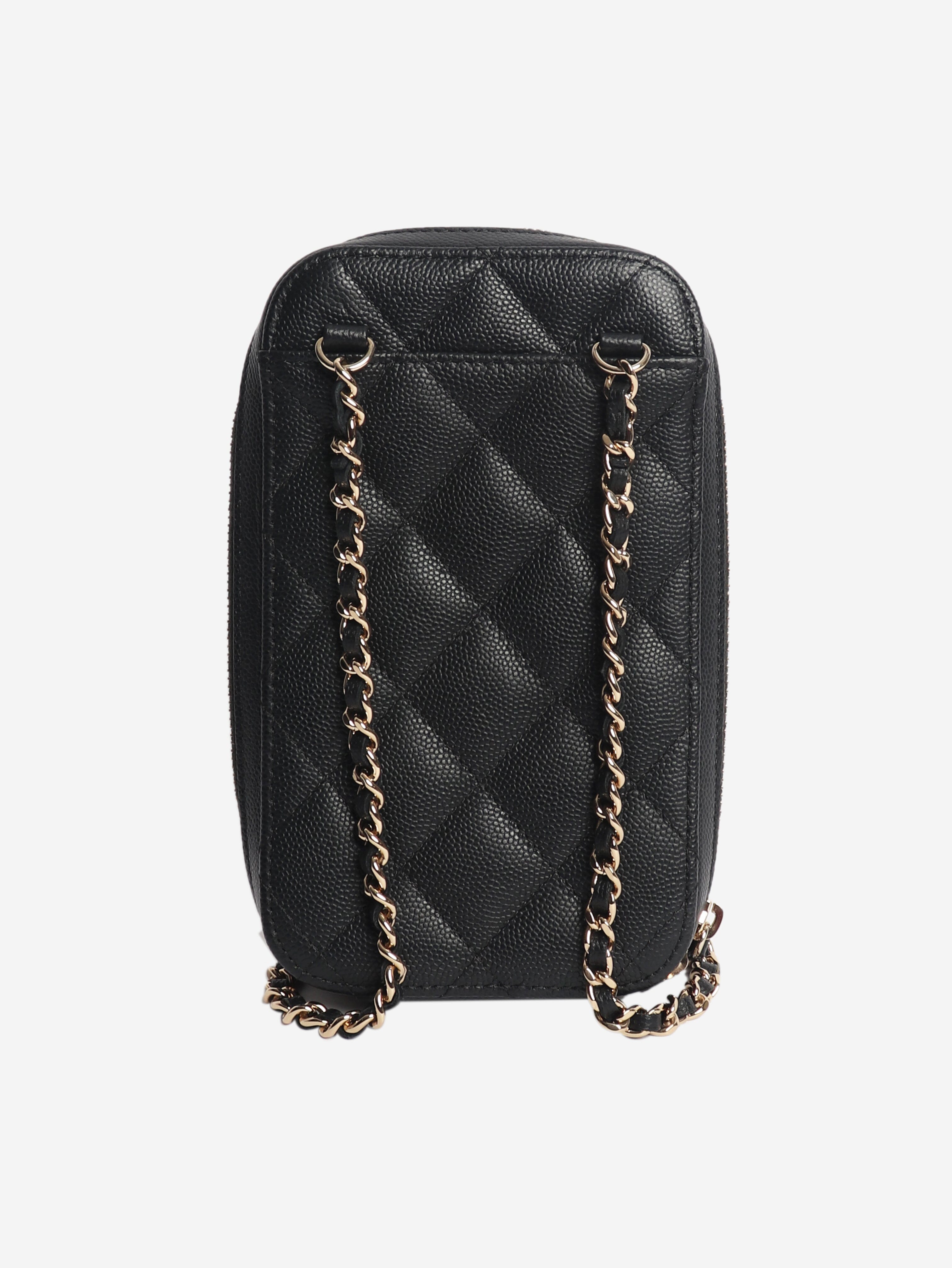Black 2019 quilted phone holder crossbody bag Cross-body bags Chanel 