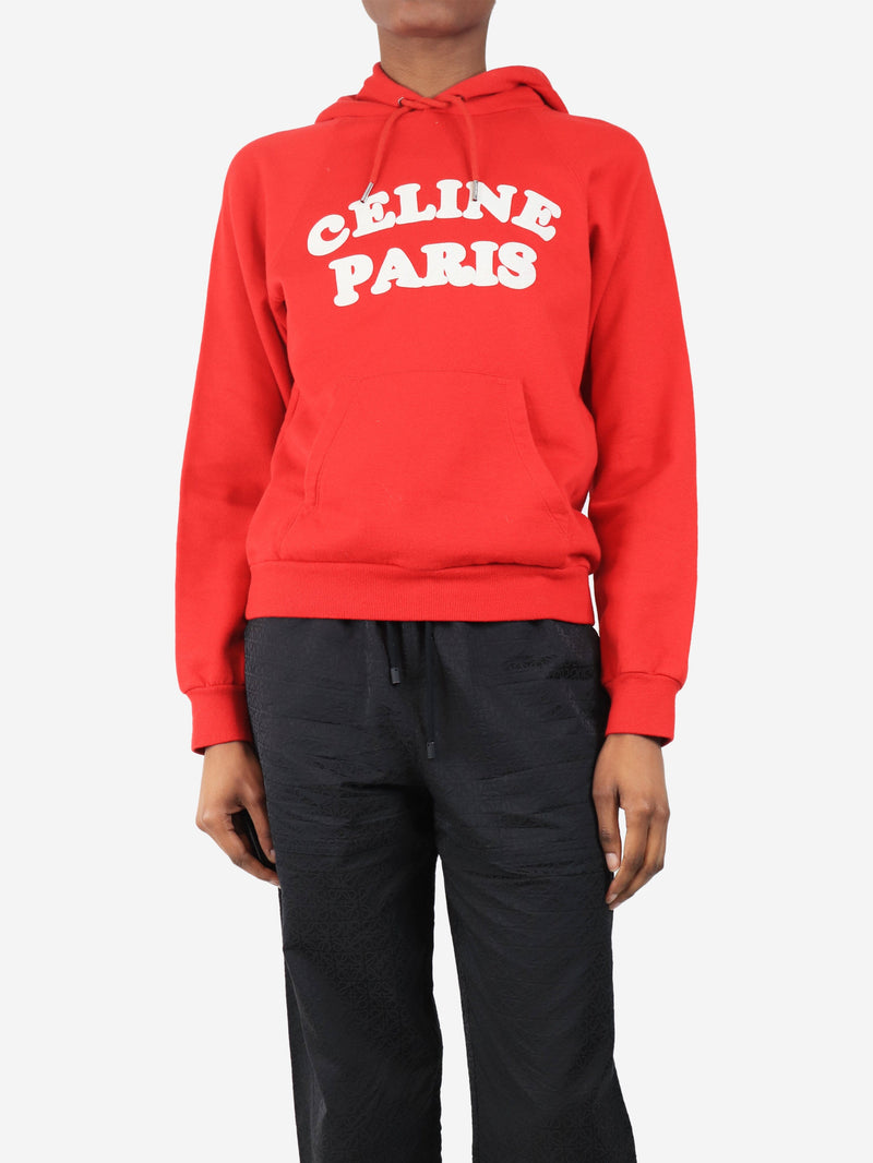 Red spell-out hoodie - size S Tops Celine 